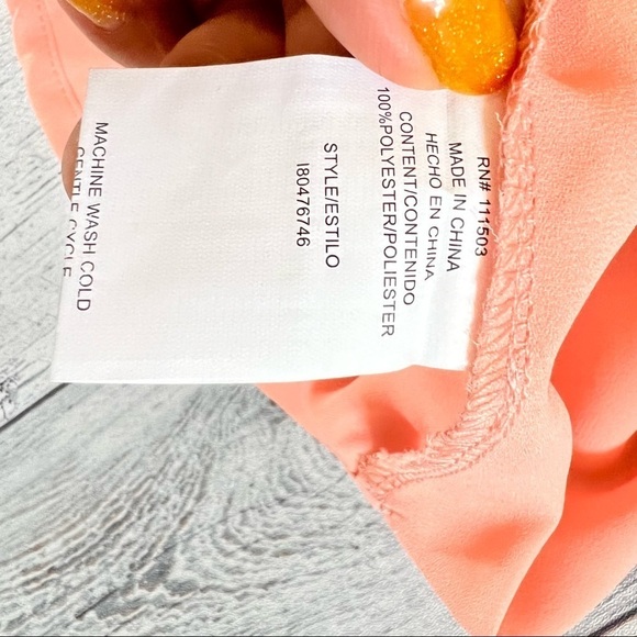 Lily Star Women’s Halter Sleeveless Peach Sheer‎ Tunic Top Size S - Picture 9 of 11